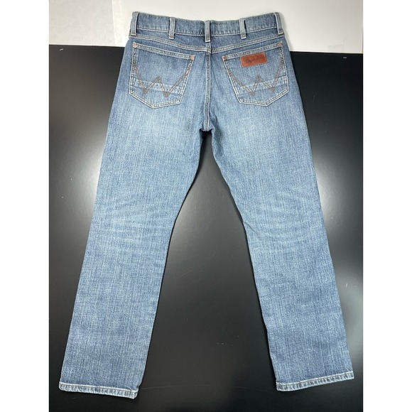 Wrangler Retro Slim Straight Jeans Mens 33x30 Y2K Western Stretch Denim Cowboy - Picture 2 of 8
